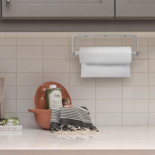 ORLESS Adhesive Paper Towel Holder Under Cabinet & Wall Mount, No Drilling Suitable for Kitchen Bathroom - Silver