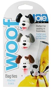 msc international silicone joie woof bag ties, white