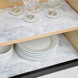 Con-Tact Brand Grip Prints Non-Adhesive Non-Slip Counter Top, Drawer/Shelf Liner, 18" x 4', Carrara Marble