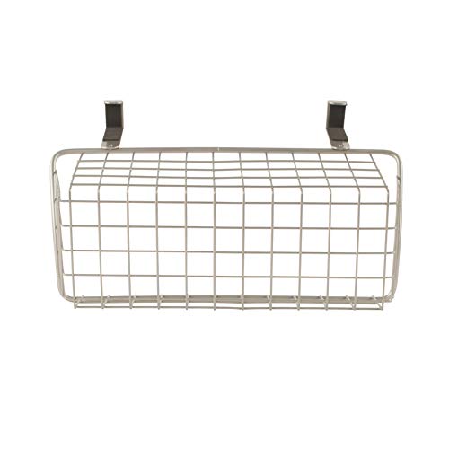 Spectrum Diversified Grid Storage Basket, Over The Cabinet, Steel Wire Organization Under Sink Kitchen & Bathroom, Small, Satin Nickel PC