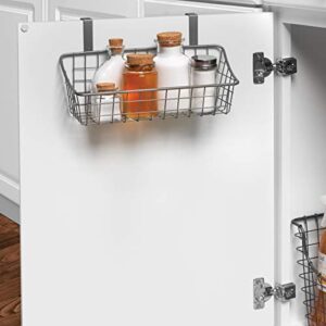 Spectrum Diversified Grid Storage Basket, Over The Cabinet, Steel Wire Organization Under Sink Kitchen & Bathroom, Small, Satin Nickel PC