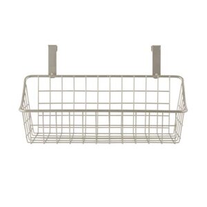 Spectrum Diversified Grid Storage Basket, Over The Cabinet, Steel Wire Organization Under Sink Kitchen & Bathroom, Small, Satin Nickel PC