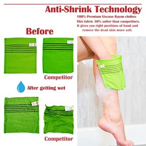 etreetowel Anti-Shrink Korean Asian Exfoliating Bath Washcloths Mitt Scrub for Body washcloth Glove Premium Viscose Rayon Towel (6PACK)