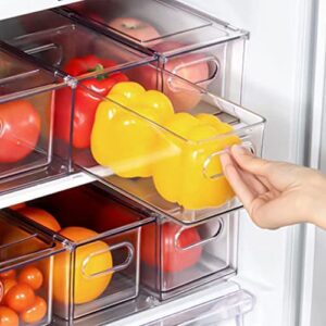 lalastar 2 pack fridge organizer with pull-out drawer, stackable freezer organizer bin, pantry organization and storage, bpa free, 3.17qt