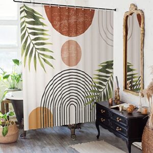 kibaga beautiful boho shower curtain for your bathroom – a stylish 72″ x 72″ modern mid century curtain that fits perfect to every bath decor – ideal to brighten up your bohemian bathroom at home