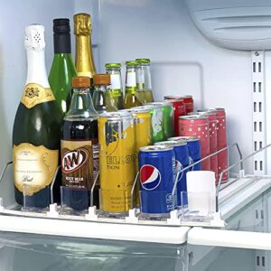 Drink Beverage Organizer, Automatic Self-Pusher Glide, Fridge Beverage Organizer, Adjustable Width, Soda Can Water Beer Bottle Dispenser, 12oz 16oz 20oz, Home Kitchen, Commercial Refrigerator (Black)