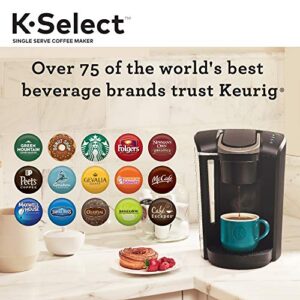 Keurig K-Select Coffee Maker, Single Serve K-Cup Pod Coffee Brewer, With Strength Control and Hot Water On Demand, Matte Black