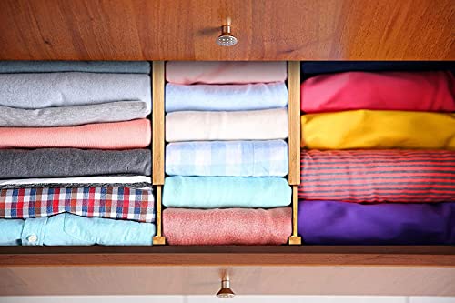 Homemaid Living Bamboo Drawer Dividers, Adjustable & Expandable Kitchen Drawer Organizer, Ideal for Silverware Drawer Organizer, Dresser Drawer Organizer or Bedroom and Bathroom Drawer Organizer