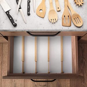 Homemaid Living Bamboo Drawer Dividers, Adjustable & Expandable Kitchen Drawer Organizer, Ideal for Silverware Drawer Organizer, Dresser Drawer Organizer or Bedroom and Bathroom Drawer Organizer