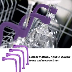 Wine Rack Glass Holder, Flexible 4Pcs Goblet Holder Wine Glass Dishwasher Protector for Home Bar Use