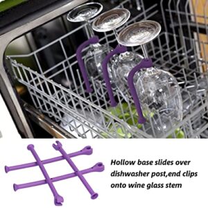 Wine Rack Glass Holder, Flexible 4Pcs Goblet Holder Wine Glass Dishwasher Protector for Home Bar Use