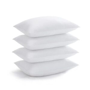 acanva bed pillows for sleeping, cooling hotel quality with premium soft 3d down alternative fill for back, stomach or side sleepers, queen (pack of 4), white 4 count