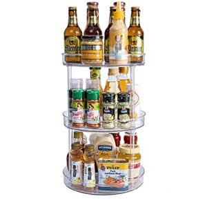 non-skid 3 tier lazy susan for kitchen, cabinet, pantry,lazy susan turntable cabinet organizer，360 degree rotating spice rack，lazy susan turntable
