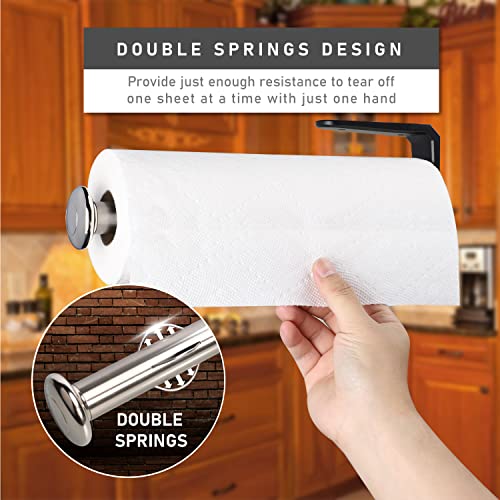 LKKL Paper Towel Holder Under Cabinet, Easy Tear Paper Towel Holder Wall Mount Horizontally or Vertically for Kitchen Bathroom RV Work Sink, Under Counter Paper Roll Holder, Stainless Steel, Nickel