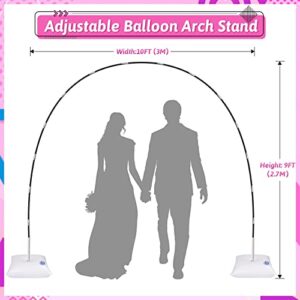 Pondpm Balloon Arch Kit - 9Ft Tall & 10Ft Wide Adjustable Balloon Stand, Balloons Garland Arch for Birthday Wedding Graduation Party Decoration