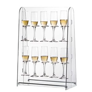 champagne wall holder for party, acrylic champagne tower stand, wine glass holder display, champagne stand. mimosa tower, champagne wall stand for party, prosecco champagne holder – 10 glasses.