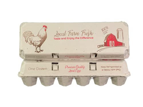 Printed Egg Cartons Red/Brown Design - 100 units