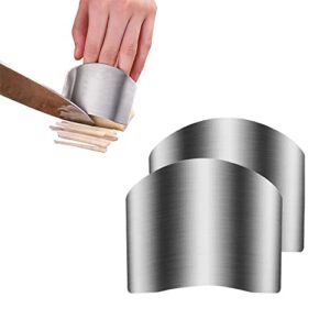 qkudnghy 2 pcs finger guards for cutting, stainless steel finger protectors for cutting food, knife guard, chopping protector for dicing and slicing in kitchens (2pcs)