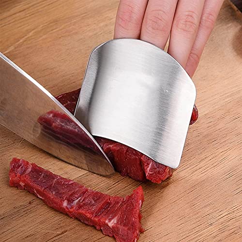 QKUDNGHY 2 Pcs Finger Guards for Cutting, Stainless Steel Finger Protectors for Cutting Food, Knife Guard, Chopping Protector for Dicing and Slicing in Kitchens (2pcs)