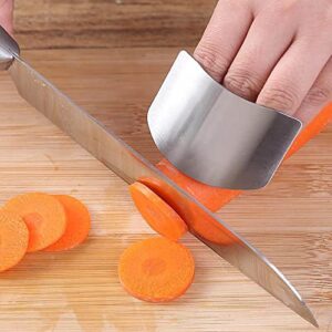 QKUDNGHY 2 Pcs Finger Guards for Cutting, Stainless Steel Finger Protectors for Cutting Food, Knife Guard, Chopping Protector for Dicing and Slicing in Kitchens (2pcs)