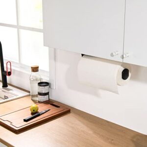 simpletome ONE Hand Simply Tear Paper Towel Holder Under Cabinet Wall Mount Adhesive or Drilling Stainless Steel Aluminum Alloy ABS