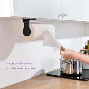 simpletome ONE Hand Simply Tear Paper Towel Holder Under Cabinet Wall Mount Adhesive or Drilling Stainless Steel Aluminum Alloy ABS