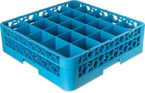 cfs rg25-114 opticlean 25 compartment glass rack with extender, 3-1/2″ compartments, blue (pack of 4)