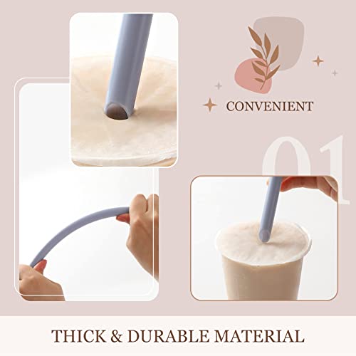 [Angled Tips] 12 Pcs Reusable Boba, Smoothie Straws with 4 Brushes & 1 Bag - 12 mm Wide Jumbo Straws - Colored BPA FREE Food-Grade Plastic Straws for Bubble Tea(Tapioca, Boba Pearls), Milkshakes