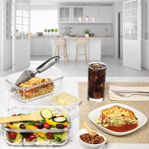 8 Cups/ 63 Oz 4 Piece (2 containers + 2 Lids) Large Glass Food Storage/ Baking Containers with Locking Lids . Ideal for Storing food, vegetables or fruits. BPA Free & Leak Proof - Microwave, Oven Safe