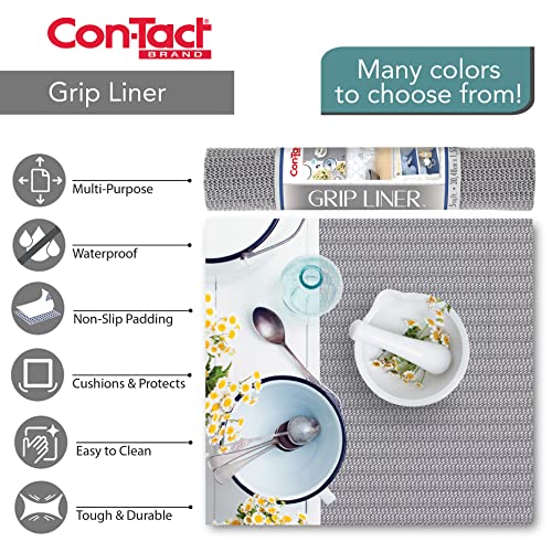 Con-Tact Brand Grip Classic Non-Adhesive Shelf, Cabinet and Drawer Liner, 12" x 5', Alloy, 6 Rolls