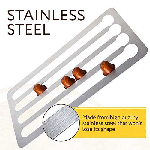 Stainless Steel Capsule Holder For Nespresso Pods, Vertically or Horizontally Mounted on Walls or Under Cabinets, 16"L x 8.6"W (41cm x 22 cm) Original Line Nespresso compatible Storage Holds 44