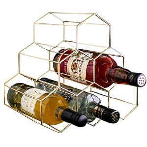 pengke wine rack freestanding wine holder,6 bottles countertop free-stand wine storage protector for red white wine