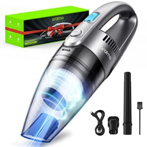 oraimo handheld vacuum, ultra lightweight hand held vacuuming cordless, hand vacuum cordless rechargeable, 3.5h fast-charge for home kitchen car corner upholstery pet hair dust gravel crumbs cleaning