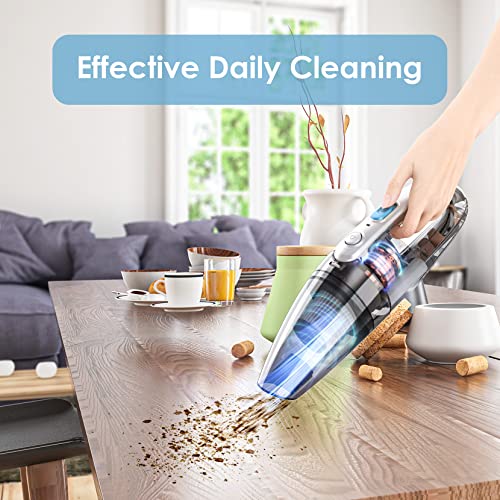Oraimo Handheld Vacuum, Ultra Lightweight Hand Held Vacuuming Cordless, Hand Vacuum Cordless Rechargeable, 3.5H Fast-Charge for Home Kitchen Car Corner Upholstery Pet Hair Dust Gravel Crumbs Cleaning