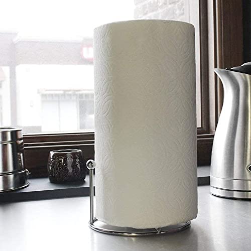 Countertop Paper Towel Holder for Kitchen, Stainless Steel Holder for Modern Home Décor (6 x 12 In)