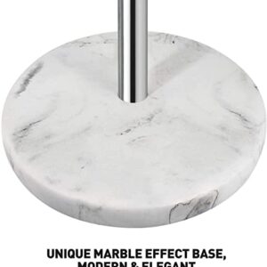 Kitchen Paper Towel Holder Countertop: Paper Towel Holder - Marble Modern Design, Double Fastening Paper Towel Dispenser with Weighted Anti-Skid Base and Elegant Handle