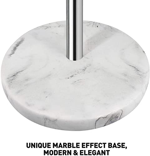 Kitchen Paper Towel Holder Countertop: Paper Towel Holder - Marble Modern Design, Double Fastening Paper Towel Dispenser with Weighted Anti-Skid Base and Elegant Handle