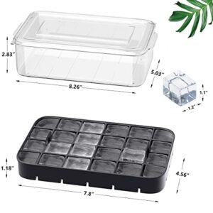 Ice Cube Tray with Lid and Bin, ROTTAY Ice Trays for Freezer, Easy-release 48 Small Nugget Silicone Ice maker with Ice Bucket, Ice Cube Storage Container Set for Chilled Drink, Cocktail and Smoothie