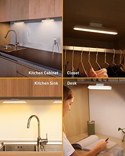 Baseus 42LED Wireless Under Cabinet Lighting, Magnetic Closet Light, Dimmable, Touch Control, Adjustable Color Temperature/Brightness, Rechargeable USB-C Powered Kitchen Cabinet Lighting