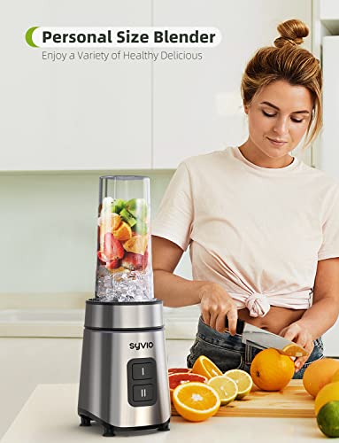 Syvio Blender for Shakes and Smoothies, 600W Personal Blender, Smoothie Blender with 2 Speed Control, Bullet Blender with 2 BPA-Free 20Oz Sport Cup