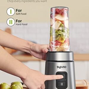 Syvio Blender for Shakes and Smoothies, 600W Personal Blender, Smoothie Blender with 2 Speed Control, Bullet Blender with 2 BPA-Free 20Oz Sport Cup