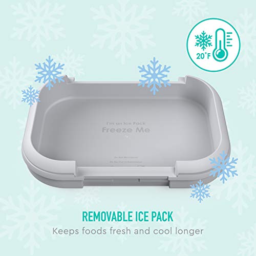 Bentgo® Kids Chill Lunch Box - Bento-Style Lunch Solution with 4 Compartments and Removable Ice Pack for Meals and Snacks On-the-Go - Leak-Proof, Dishwasher Safe, Patented Design (Aqua)