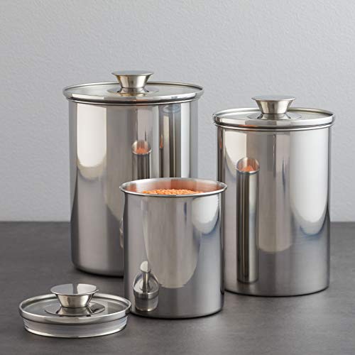 Amazon Basics 3-Piece Stainless Steel Canister Set