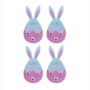 Easter Silverware Bags - Easter Bunny Felt Kitchen Utensil Holder - 4pcs/Set Kitchen Utensil and Flatware Organizers Supplies Easter Cutlery Holders for Party Dinner