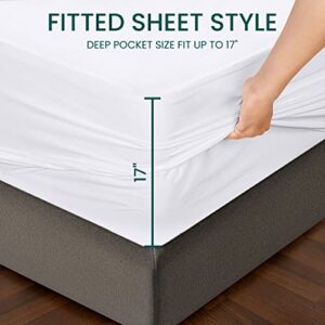 Utopia Bedding Waterproof Bamboo Mattress Protector (Queen) – Stretches up to 17 Inches Deep – 5 Sided Mattress Cover – Soft & Breathable Fitted Style