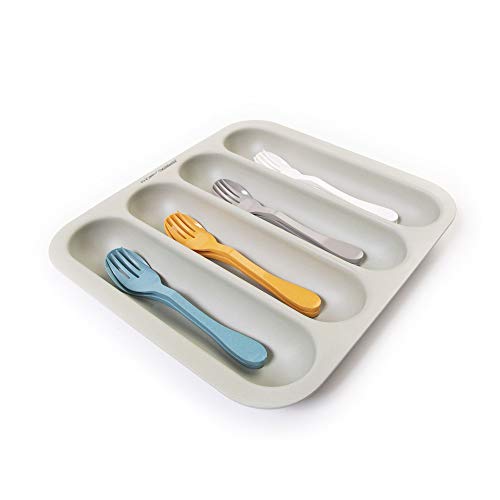 Knork Flatware Bamboo Cutlery Tray, Organizer, Sage (Gray)