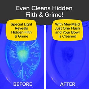 Mer-Maid Automatic Toilet Bowl Cleaner, AS-SEEN-ON-TV, Cleans, Freshens, and Deodorizes with Every Flush, Lasts Up to 3 Months, Ultra-Strength Concentrated Formula, Just Drop It in Your Tank, 4 In, Blue