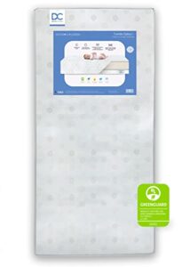 delta children twinkle galaxy dual sided crib and toddler mattress – premium sustainably sourced fiber core – waterproof – greenguard gold certified (non-toxic) – 7 year warranty – made in usa