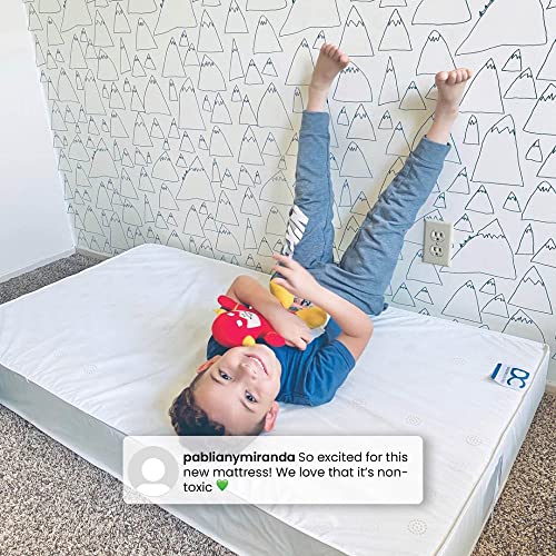 Delta Children Twinkle Galaxy Dual Sided Crib and Toddler Mattress - Premium Sustainably Sourced Fiber Core - Waterproof - GREENGUARD Gold Certified (Non-Toxic) - 7 Year Warranty - Made in USA