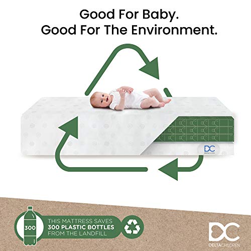 Delta Children Twinkle Galaxy Dual Sided Crib and Toddler Mattress - Premium Sustainably Sourced Fiber Core - Waterproof - GREENGUARD Gold Certified (Non-Toxic) - 7 Year Warranty - Made in USA